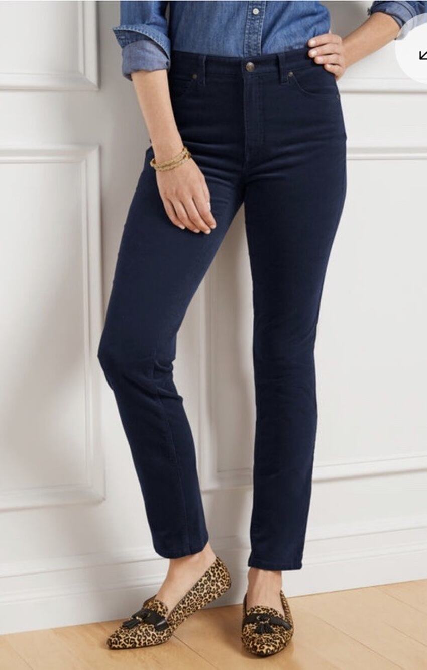 Talbots Corduroy Jeggings Pant Womens 8 Trouser Slimming High Waist Ankle